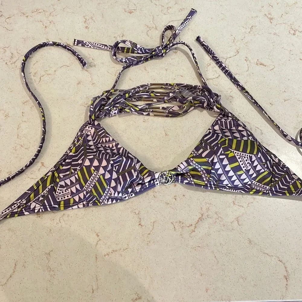 Victoria’s Secret metallic swim top with gold hardware SZ small